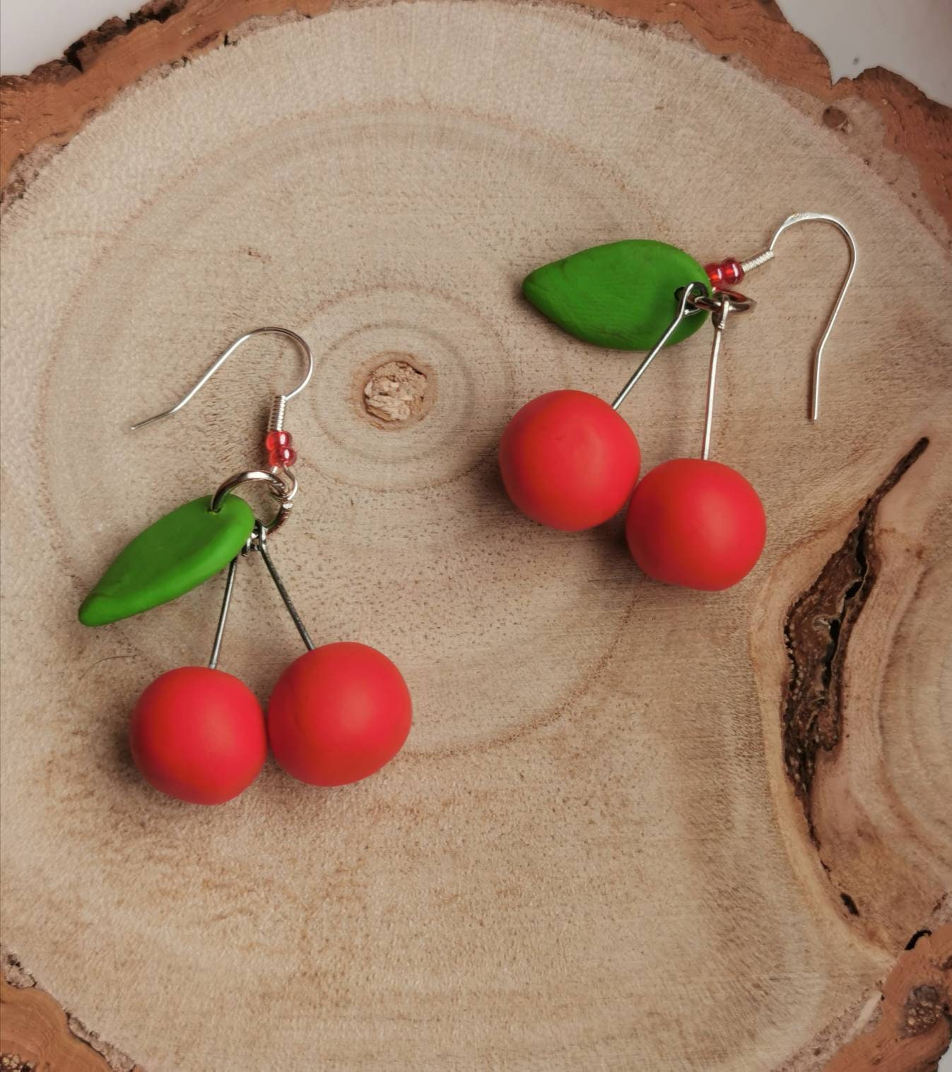 Dangle cherry earrings Etsy
