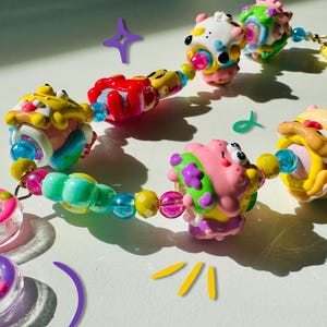 Dopamine Beaded Keychain phone charm hand painted SB x ShinC.han