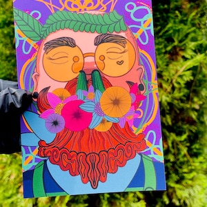 Bóveda de Patreon: recompensa de septiembre Impresión de 4 x 6 con el aroma de las flores en tonos morado, rosa y azul