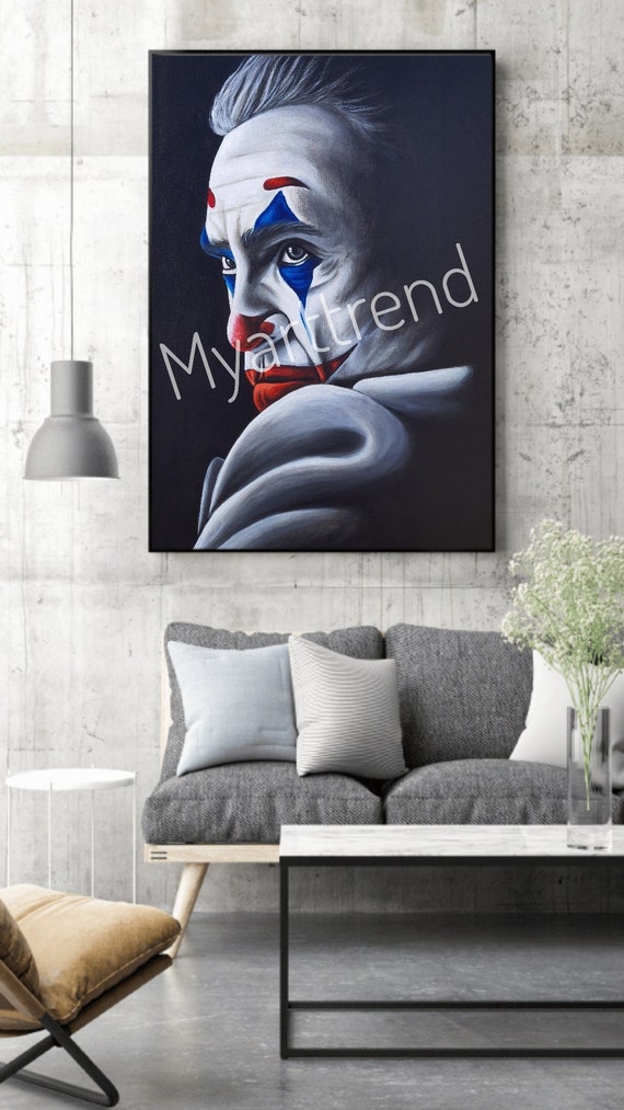Joker Painting Canvas Painting Wall Decor Joker Heath Etsy