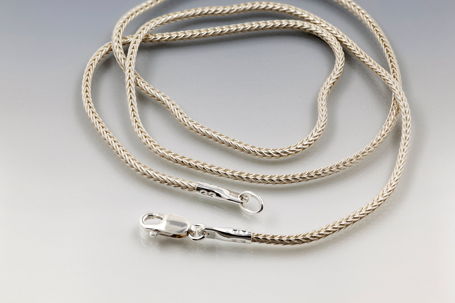 1.7mm Sterling Silver Foxtail Chain Any Length 16 Inch 18 Etsy