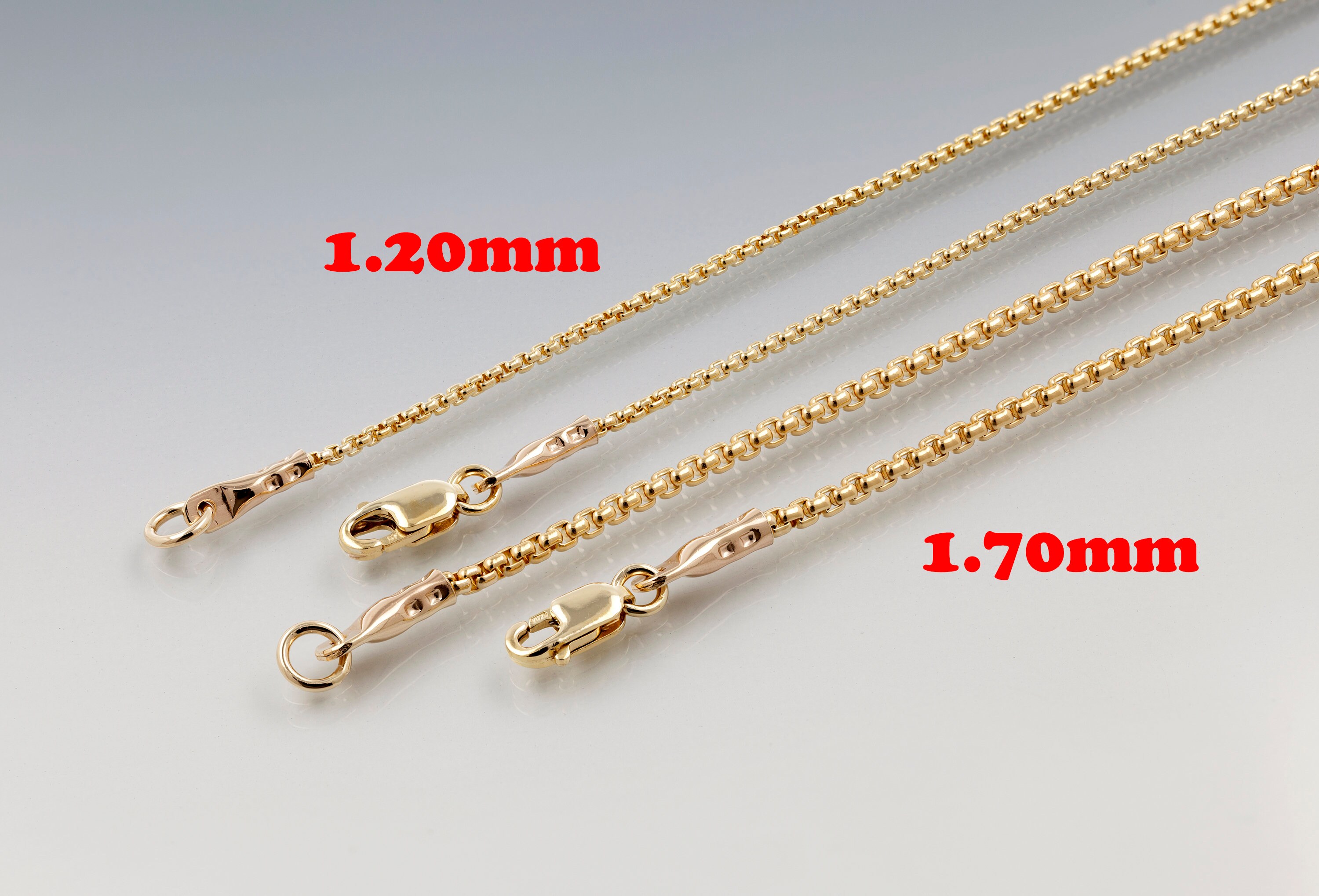 1.7mm Gold Filled Round Box Chain Any Length 16 Inch 18 Etsy Australia