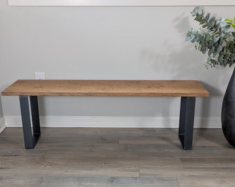 Custom Bench. 5 Color Options. Customizable Bench in height or length. Custom Bench. Very high quality. Wood and Metal Bench. Wood Bench.