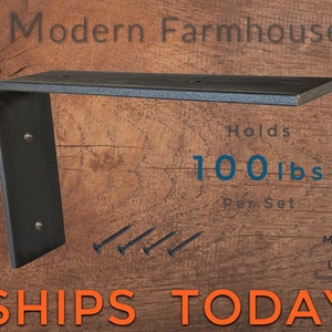 Holds 100lbs per set, Ships within 24hrs from local American business of craftsmen. Heavy Duty &quot;L&quot; brackets, includes screws.  14 sizes!
