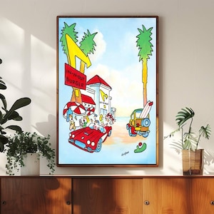 In N Out Burger / Original Artwork on Canvas / Giclee Print Ready to Hang