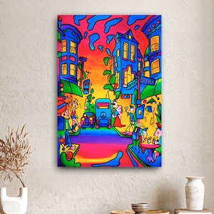 San Francisco California / Haight Ashbury / Giclee Print, Stretched, Ready to Hang