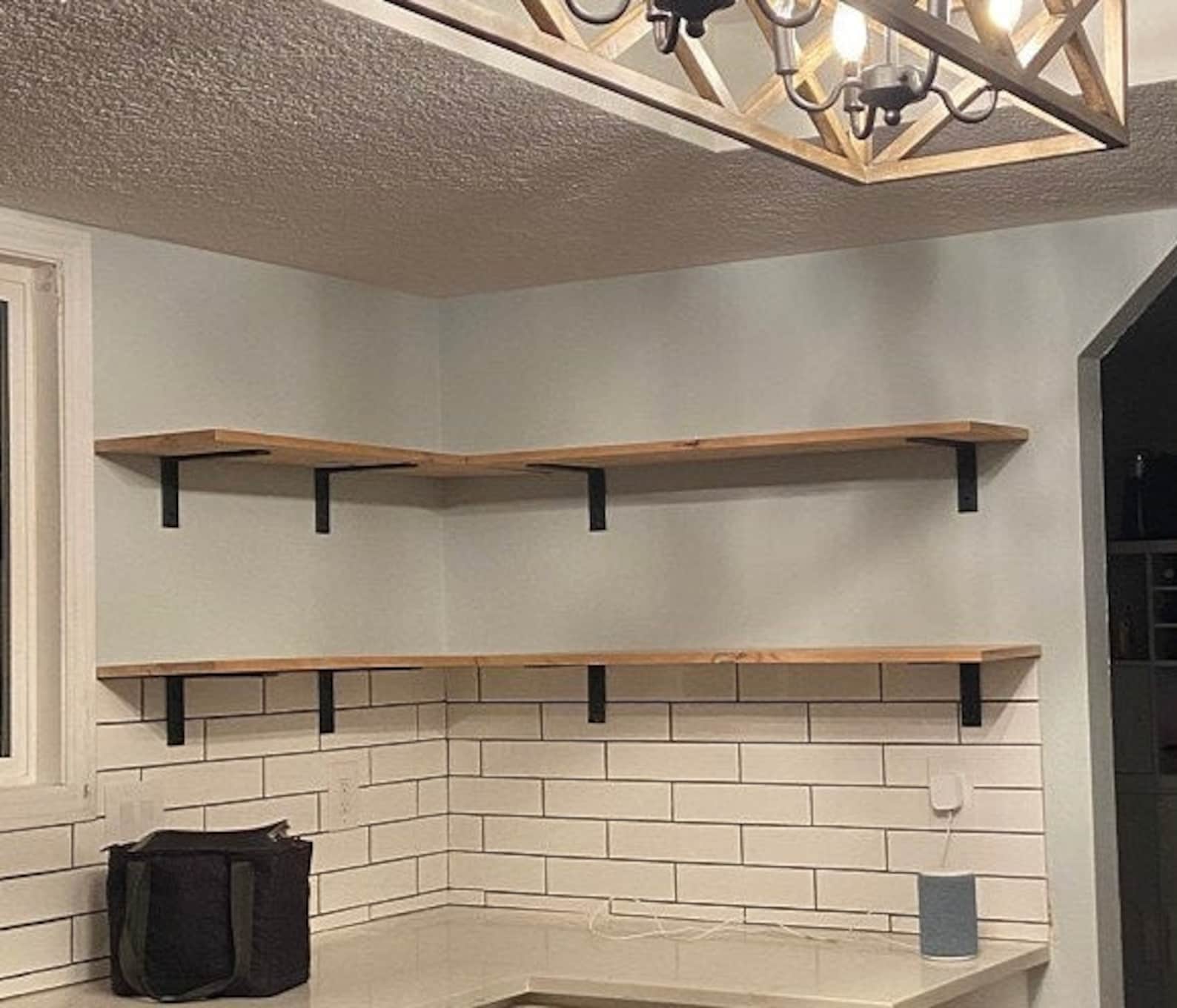 Metal Shelf Bracket L Bracket Modern Industrial Steel Open Etsy