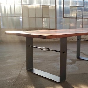 Industrial Metal Table Legs: 4" Wide Steel U-Frame - Farmhouse Furniture (Pair)