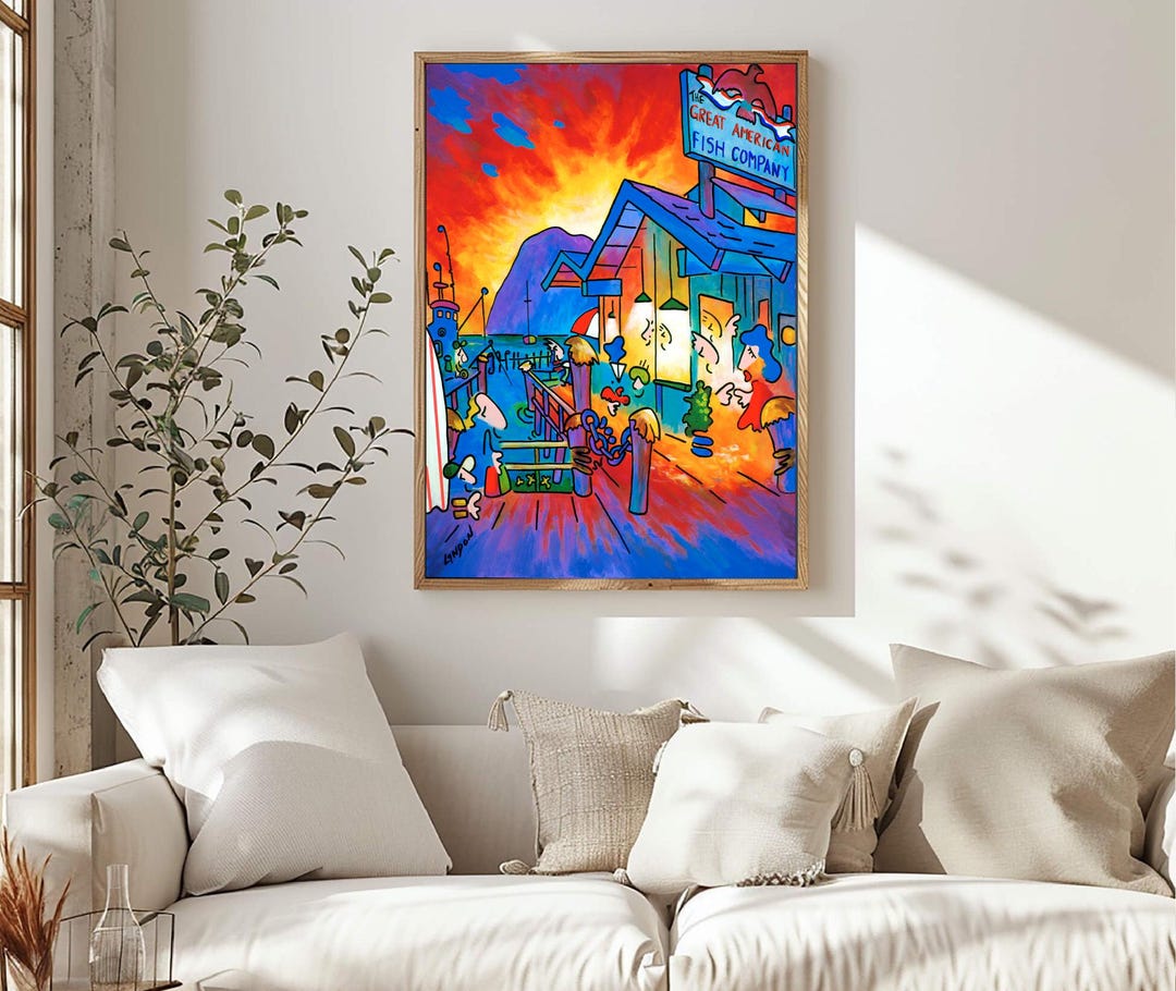 Bright and Colorful Giclee Canvas Print of Original Artwork. Print is