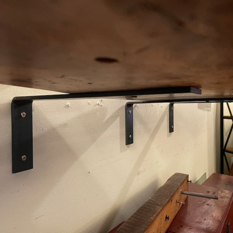 Metal Shelf Bracket L Bracket Modern Industrial Steel Open Etsy