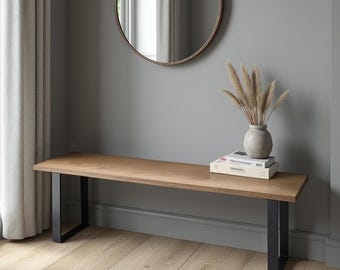 Custom Bench. 5 Color Options. Customizable Bench in height or length. Custom Bench. Very high quality. Wood and Metal Bench. Wood Bench.