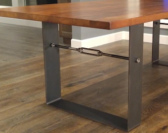 Wide Industrial Metal Table Legs: Heavy Duty Steel, Farmhouse Style (Set of 2)