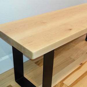 Hardwood Maple Bench with Industrial Metal Legs
