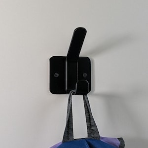 Urban Industrial Black Metal Hook for Coats and Backpacks / Mudroom Coat Hook / Farmhouse / Holds 150 pounds per hook.