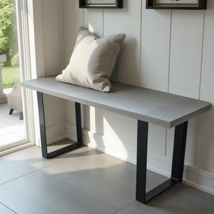 Customizable Wood and Metal Entryway Bench - 5 Color Options