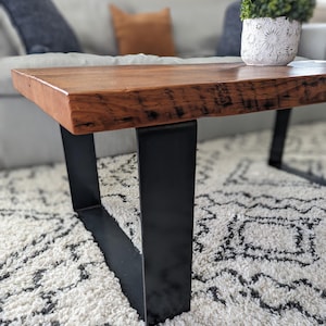 U-Shape Steel Bench Legs: Farmhouse Coffee Table Brackets (PAIR)