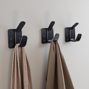 Coat Hook / Wall Hook / Heavy Duty / Black Powder Coat Finish