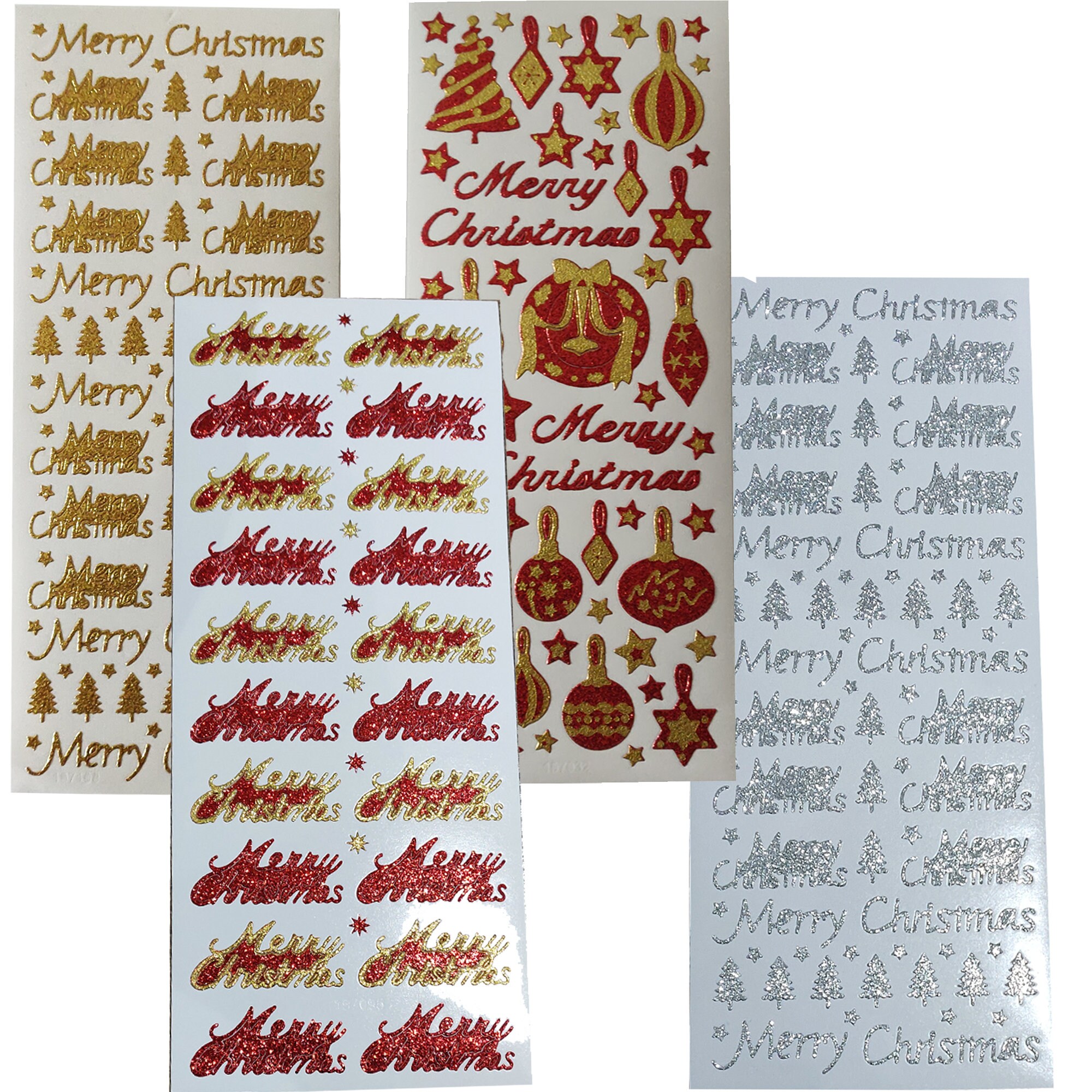 Merry Christmas Peel Off Glitter Stickers  Etsy