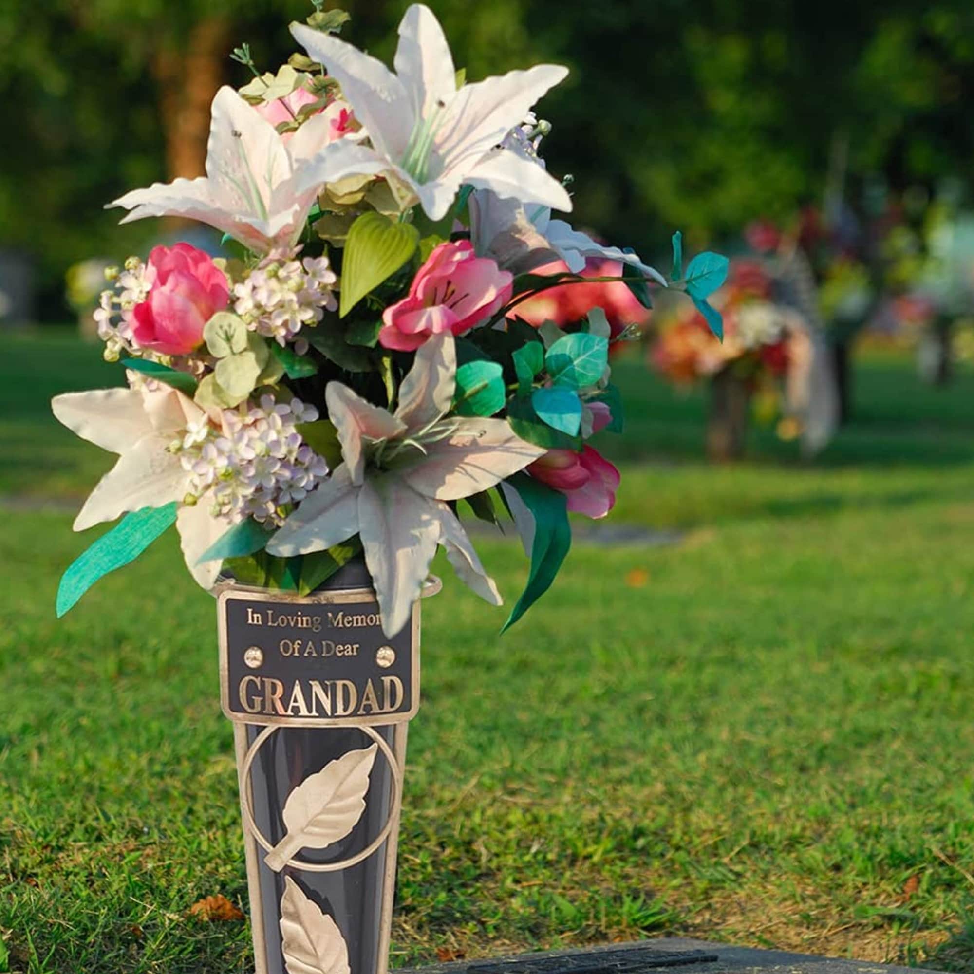 Memorial Grave Flower Vase Holder With Metal Spike Graveside Etsy UK