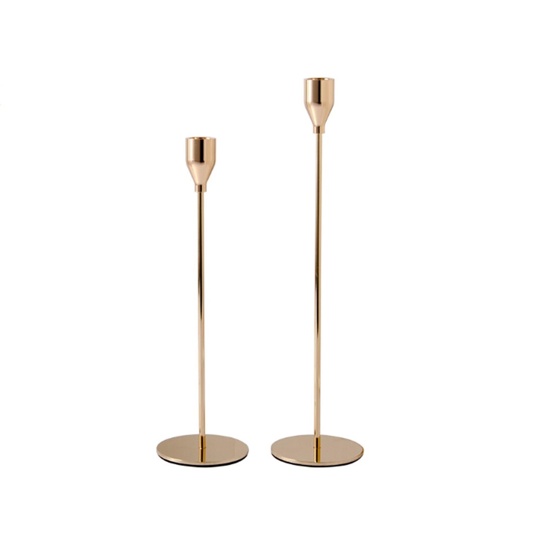 French Gold Metal Taper Candle Holder - Set of 2 - Etsy