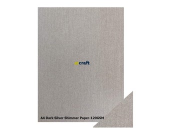 A4 Dark Silver Shimmer Paper-120GSM-Pack 30