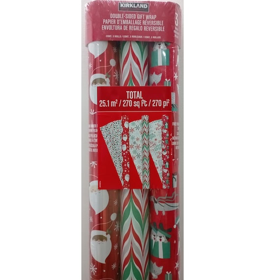 Kirkland Signature Christmas 3 Roll Holiday Wrapping Paper - Etsy