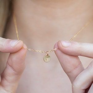 Personalized Initial Disc Necklace: Sterling Silver, Gold, Rose Gold