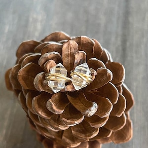 Herkimer Diamond Stud Earrings: Raw Crystal Quartz, April Birthstone