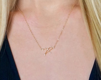 Sternzeichen Constellation Halskette: 14k Gold gefüllt, Cubic Zirkonia