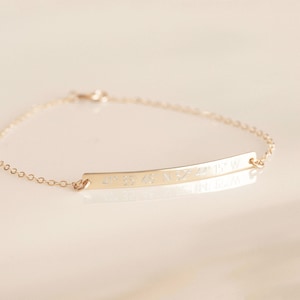 Dainty Personalized Bar Bracelet Sterling Silver Gold Filled Bar Bracelet Friendship Bracelet Best Friends Gift Bridesmaids Wedding Jewelry