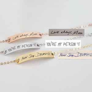 Custom Handwriting Bracelet Actual Handwriting Bracelet Signature Bracelet Memorial Jewelry Actual Handwriting Jewelry Personalized Bracelet