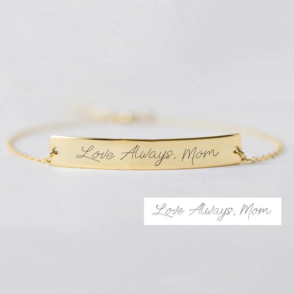 Bracelet écriture manuscrite Bracelet signature Bijoux commémoratifs Cadeau de sympathie Souvenirs commémoratifs Cadeau commémoratif Cadeau grand-mère et maman