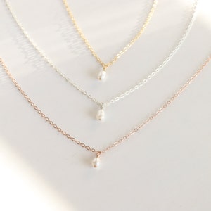 Tiny Oval Pearl Drop Choker