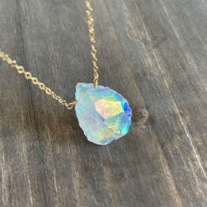 Angel Aura Quartz 
Crystal Necklace