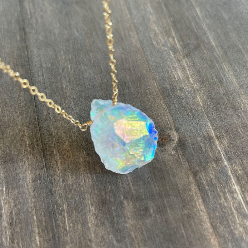 Angel Aura Quartz 
Crystal Necklace