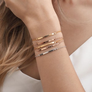 Dainty Personalized Bar Bracelet Dainty Sterling Silver Bar Bracelet Friendship Bracelet Best Friends Gift Bridesmaids Engraved Bracelet