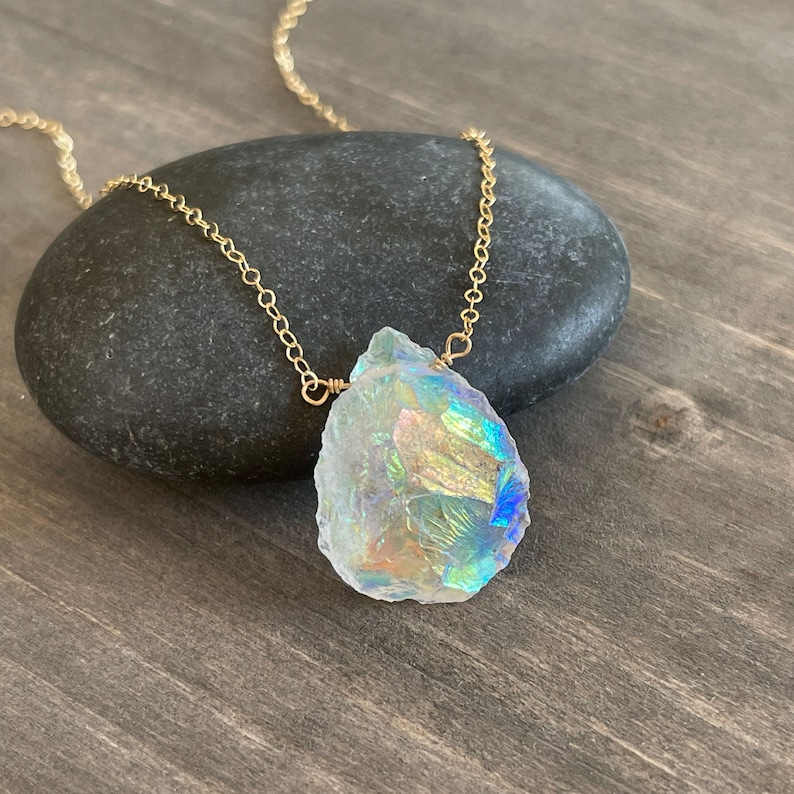 Angel Aura Quartz 
Crystal Necklace