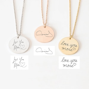 Custom Handwriting Necklace: Sterling Silver Memorial Signature Gift