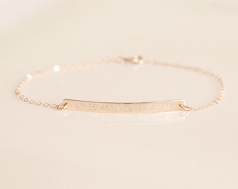 Personalisiertes Gold Bar Armband, Sterling Silber Freundschaftsgeschenk mit Gravur