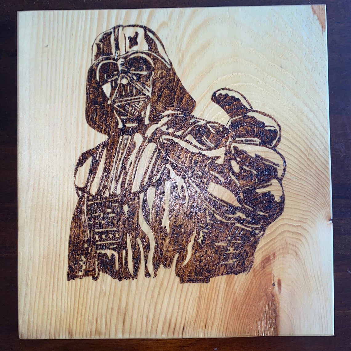 STAR WARS Darth Vader wood burned plaque Etsy