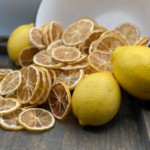 Dried Lemon Slices- All Natural Dried Lemon Slices - Natural Dried Lemon Slices - Cocktail Lemon Slices  -Dried Citrus Slices