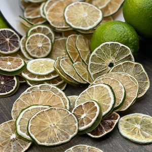 Dried Lime Slices- All Natural Dried Lime Slices - Natural Dried Lime Slices - Cocktail Lime Slices  -Dried Citrus Slices - Summer Cocktail