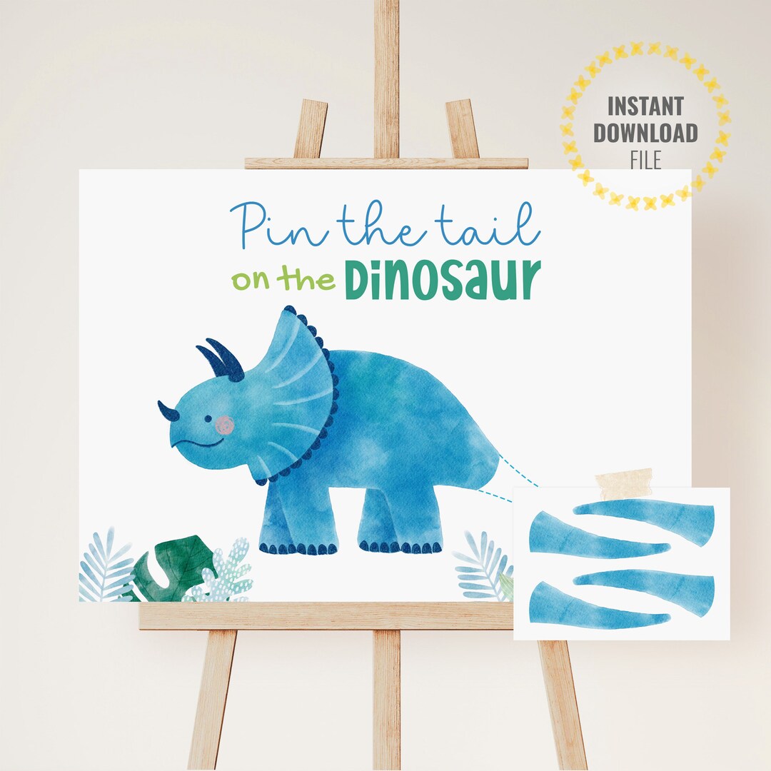 Pin the Tail on the Dinosaur Game Printable Dino Theme Party - Etsy
