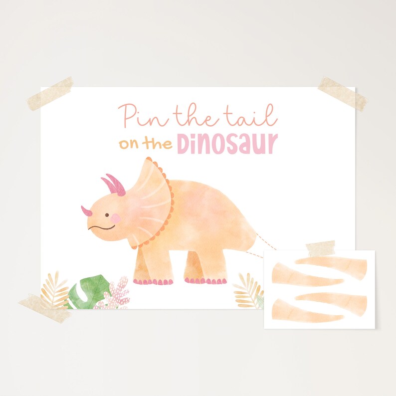 Pin the Tail on the Dinosaur Game Printable Dino Theme Party - Etsy ...