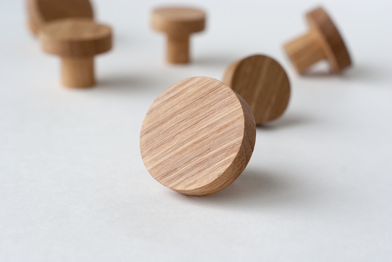 Round wood knobs Wooden drawer handle Small knobs for Etsy