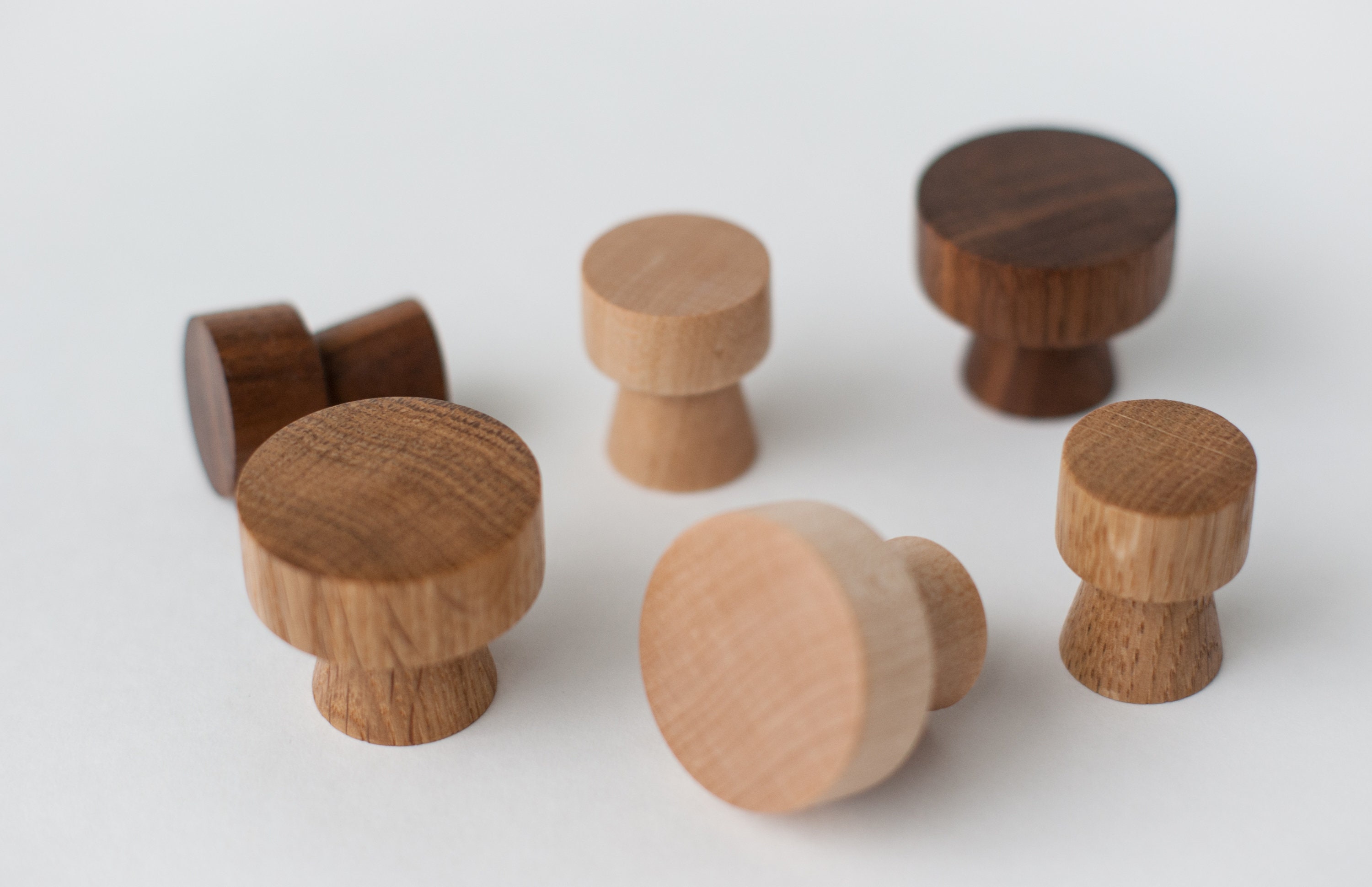 Minimalistic wooden knobs wood round knobs small Etsy