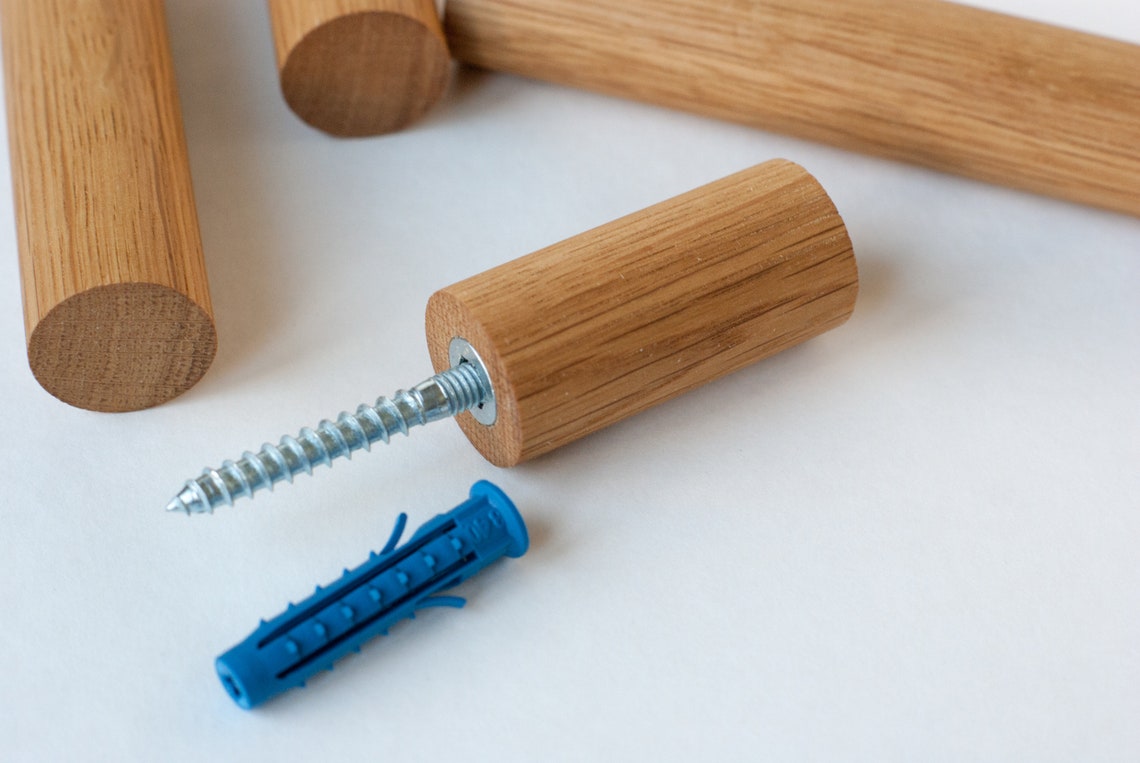 Dowel wall hook simple wooden hanger minimalist hooks wall Etsy