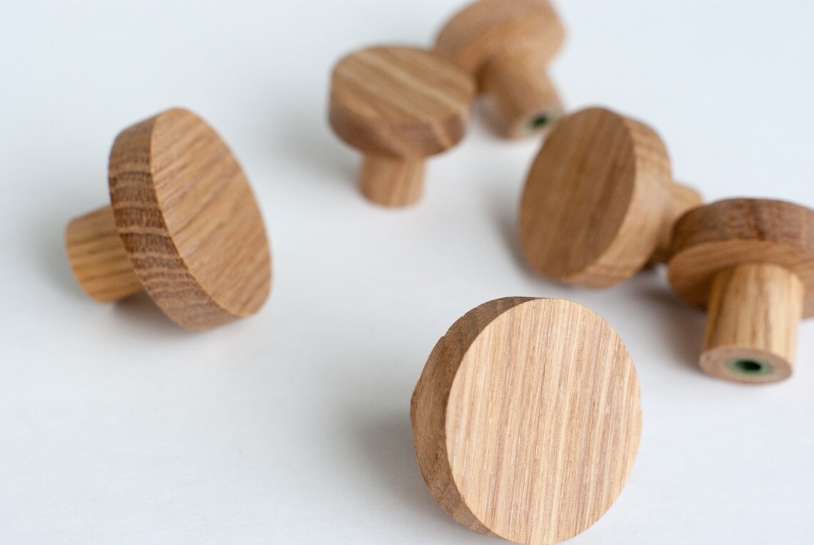 Round wood knobs Wooden drawer handle Small knobs for Etsy