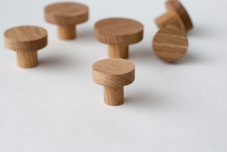 Round wood knobs Wooden drawer handle Small knobs for Etsy