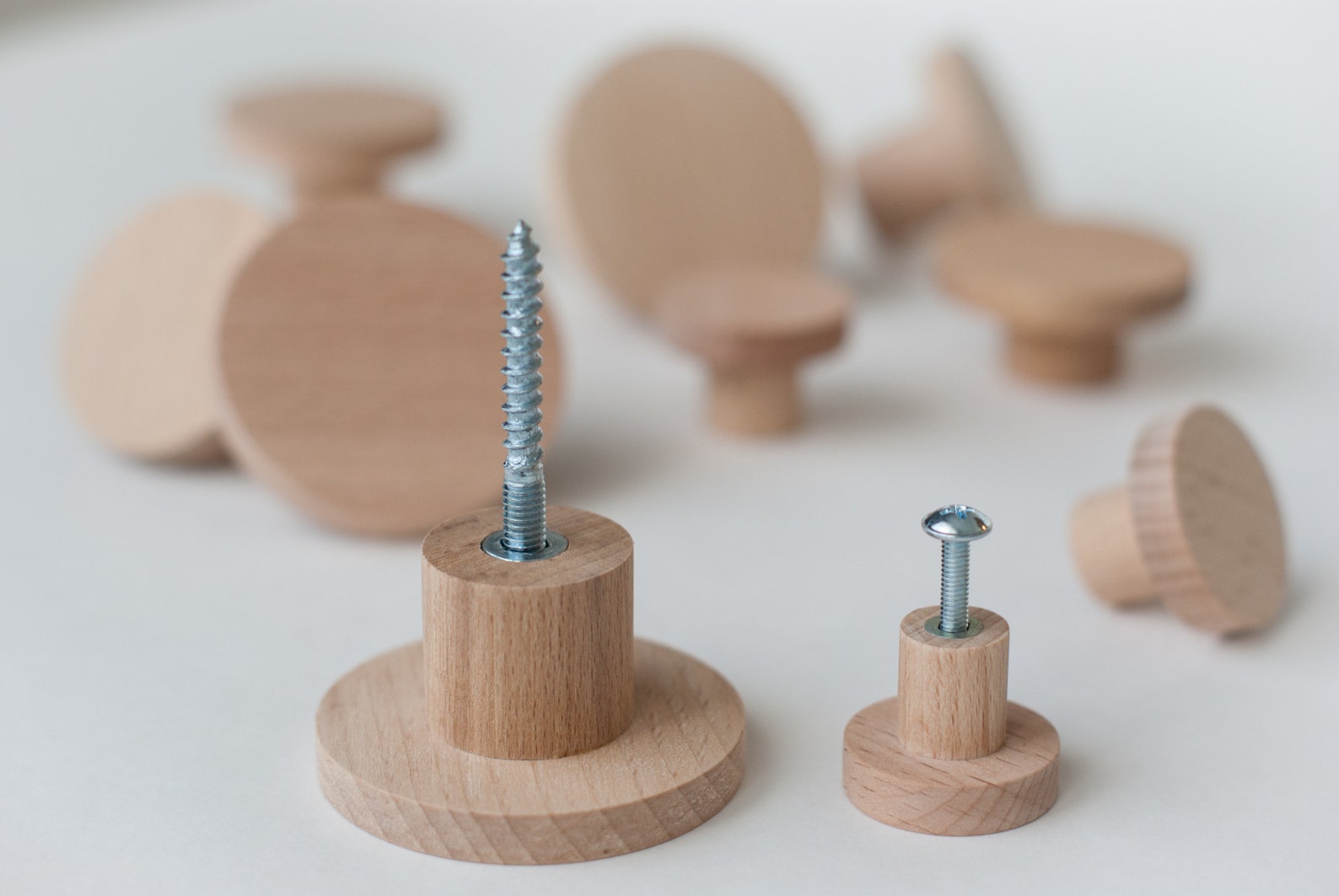 Unfinished knobs round wooden wall hooks wood knobs Etsy